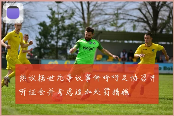 热议杨世元争议事件呼吁足协召开听证会并考虑追加处罚措施